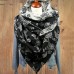 Women Plus Velvet Thickness Floral Pattern Fashion Casual Winter Outdoor Keep Warm Scarf Shawl