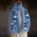 Women Solid Color Fishes Printing Pattern Linen Long Scarf Shawl Wrap Multi  purpose Elegant Neck Wrap Warm Scarf