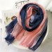 Women Cotton Gradient Contrast Color Ladies Casual Elegant Winter Autumn Keep Warm Neck Protection Multi  purpose Scarf Shawl