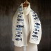 Women Solid Color Fishes Printing Pattern Linen Long Scarf Shawl Wrap Multi  purpose Elegant Neck Wrap Warm Scarf